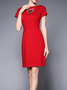 Red A-line Work Mini Dress