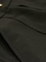 Black Polyester Plain Pockets Simple Flared Pants