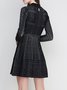 Black Elegant Printed Knitted A-line Sweater Dress