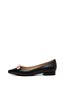 Black Leather Daily Bowknot Flats