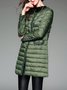 Green Long Sleeve Paneled H-line Buttoned Down Coat