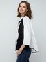 White Three Quarter Daily Regular Fit Stand Collar Blouse