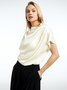 White Daily Plain Simple Short Sleeve Top