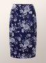 Regular Fit High Waist Elegant Floral Midi Skirt
