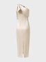 Elegant Tight Satin Asymmetrical Medium Elasticity Party Dress