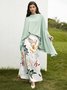 Stylewe Elegant Regular Fit Floral Print  Skirt