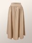 Plain Loose Urban A-Line Long Skirt