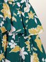 Elegant Floral Regular Fit Crew Neck Short sleeve Maxi Dress  With Belt