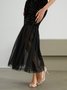 Mesh Boat Neck Party Party Dress