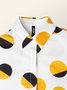 Urban Loose Polka Dots Shirt Collar Blouse