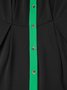 Regular Fit Elegant Color Block Long Sleeve Maxi Dress With No Belt