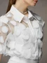 Elegant Regular Fit Shirt Collar Short Sleeve Blouse Does not include inner wear