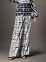 Regular Fit Urban Abstract Long Pants Straight pants