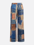 Casual Denim Print Graphic Straight Pants
