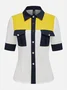 Urban Utility Color Block Pockets Shirt