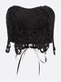 Lace Elegant Plain Strapless Tank Top