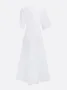 Cotton Urban Plain Raglan Sleeve V Neck Maxi Dress