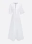Cotton Urban Plain Raglan Sleeve V Neck Maxi Dress