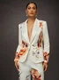 Elegant Luxury Satin Floral Statement Blazer