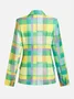 Urban Printing Plaid Lapel Collar Blazer