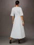 Cotton Urban Plain Raglan Sleeve V Neck Maxi Dress
