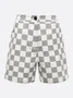 Urban Plaid Printing Straight Shorts