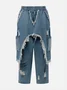 Loose Casual Denim Plain Jeans