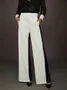 Urban Monochrome Colorblock Wide-Leg Pants
