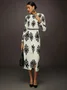 Elegant Ethnic Geometry Printing  Maxi Dress