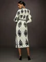 Elegant Ethnic Geometry Printing  Maxi Dress