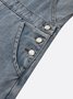 Casual Plain Denim Bib Pants