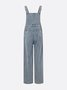Casual Plain Denim Bib Pants