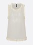 Casual Sheer Peplum Crew Neck Tank Top 