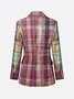 Urban Multi-Plaid Lapel Blazer