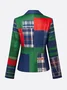 Urban Printing Plaid Lapel Collar Blazer