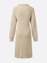 Urban Cozy Buttoned Shawl Collar Sweater Midi Dress