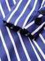 Autumn H-Line Regular Fit Lapel Collar Regular Fit Striped Long sleeve Blazer