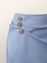 Elegant Summer Fall Work A-line Lady Asymmetric Date Denim skirt