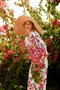 Lantern Sleeve Regular Fit Floral Elegant Midi Dress