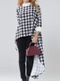 Loose Urban Stand Collar Three Quarter Mid-long Daily Top