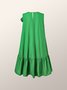 Simple Loosen Solid Sleeveless Mini Dress