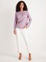 Simple  Ruched Plain Long Sleeve Knit Top