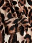 Daily Long sleeve Shirt Collar Urban Leopard Dress