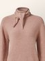 High Elasticity Loose Turtleneck Long sleeve Plain Sweater