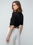 Daily Simple Buttoned Half Sleeve  Plain Top
