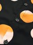 Urban Shirt Collar Polka Dots Midi Dress