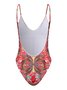 Sexy Abstract Printing V Neck One Piece Swimsuit