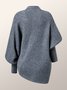 High Elasticity Loose Stand Collar Long sleeve Plain Mid-long Sweater