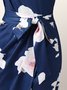 Elegant Floral Asymmetrical Sleeveless Midi Dress