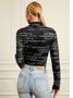 Daily Long sleeve Regular Fit Text Letters Turtleneck T-Shirt